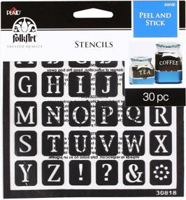 img 1 attached to 🎨 Plaid Adhesive Stencil 30818: Old School Alphabet for Creative Projects