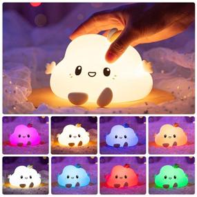 img 2 attached to 🌙 One Fire Cute Night Light: Color-Changing Cloud Lamp for Kids' Nursery, Remote Control & Soft Silicone Glow - Battery Operated Toddler Portable Nightlight