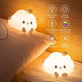 img 4 attached to 🌙 One Fire Cute Night Light: Color-Changing Cloud Lamp for Kids' Nursery, Remote Control & Soft Silicone Glow - Battery Operated Toddler Portable Nightlight