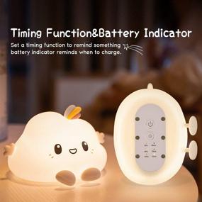 img 1 attached to 🌙 One Fire Cute Night Light: Color-Changing Cloud Lamp for Kids' Nursery, Remote Control & Soft Silicone Glow - Battery Operated Toddler Portable Nightlight