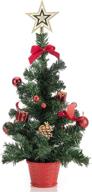 arcci tabletop mini christmas tree: gift box & xmas balls ornaments decoration, artificial pine tree логотип