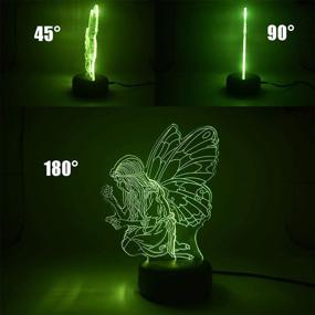 img 2 attached to HIPIYA Butterfly Night Light LED 3D Fairy Wing Lamp USB Multi Color Festival Present Birthday Gift Faery Flower For Little Girl Girlfriend Women Lady Teen Bedroom Decoration Room Decor (Butterfly)