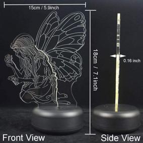 img 1 attached to HIPIYA Butterfly Night Light LED 3D Fairy Wing Lamp USB Multi Color Festival Present Birthday Gift Faery Flower For Little Girl Girlfriend Women Lady Teen Bedroom Decoration Room Decor (Butterfly)