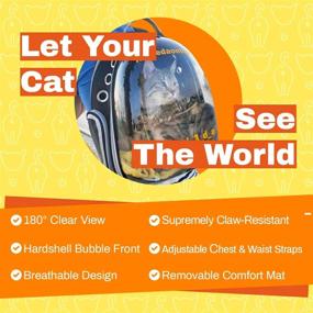 img 1 attached to 🐱 The Voyager Cat Backpack: A Premium Pet Carrier Bag for Travel and Hiking with Clear Hardshell Bubble Capsule, Two Entryways, Removable Mat, and Adjustable Straps