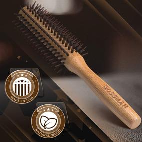 img 2 attached to 🐗 Bossman 2" Round Boar & Nylon Bristle Hair Brush for Blow Drying, Styling, Curling, Detangling, and Straightening