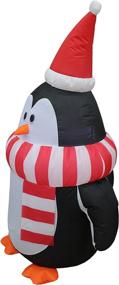 img 1 attached to 🐧 4-Foot Tall Lighted Christmas Inflatable Cute Penguin with Scarf | LED Lights | Outdoor & Indoor Holiday Decorations | Blow Up Yard Giant Lawn Inflatables | Home & Family Outside Decor | BZB Goods