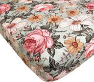 fitted crib sheet - garden floral sea foam design for baby girl nursery bedding by mini wander logo