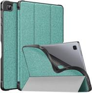 moko case for samsung galaxy tab a7 10.4 inch 2020 model (sm-t500/505/507) - lightweight slim pu tablet case with shockproof tpu back shell, trifold stand, auto wake/sleep - green logo