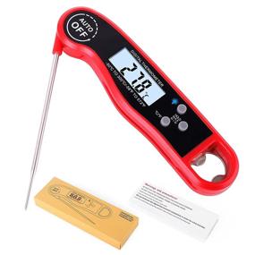 img 4 attached to Digital Instant-Reading Food Thermometer by MEANLIN MEASURE - Backlight, Automatic Calibration 🌡️ & Lock – Ideal for Outdoor Barbecue, Kitchen Frying, Steak, and Meat Temperature Measurement