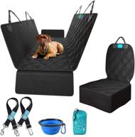 🐶 durable dog back seat cover: waterproof, scratchproof, and hammock-style protection against dirt, fur, and pet mess - includes nonslip, washable design, belt leash - for cars and suvs logo