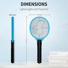 img 3 attached to 🪰 Bug Zapper Fly Racket Swatter Electric Mosquito Killer for Indoor and Outdoor: High Voltage Mesh, 3 Safe Layer Fly Moth Insect Killer Pest Trap Control. Handheld, Safe to Use - Blue & Black