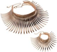 bold collar choker chunky bib necklace set, eye-catching african fringe necklace set, women's fashion jewelry set for girls logo