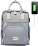 🎒 lovevook school backpack: stylish gray college computer bag for women/men with usb charging port - ideal for travel and work logo