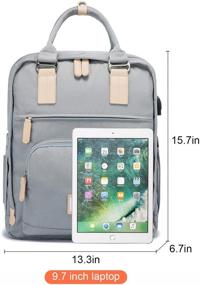 img 3 attached to 🎒 LOVEVOOK School Backpack: Stylish Gray College Computer Bag for Women/Men with USB Charging Port - Ideal for Travel and Work