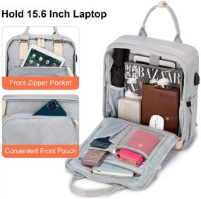 img 1 attached to 🎒 LOVEVOOK School Backpack: Stylish Gray College Computer Bag for Women/Men with USB Charging Port - Ideal for Travel and Work