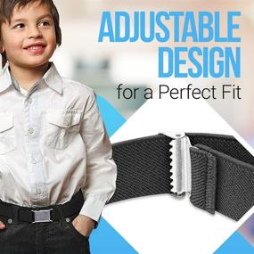 img 1 attached to 👔 Versatile Elastic Adjustable Strech Silver Square Boys' Accessories and Belts: Stylish and Functional!