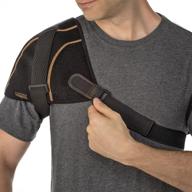 🏋️ copper fit unisex-adult's rapid relief shoulder wrap - hot/cold ice pack included, black, one size fits all логотип