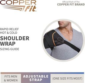 img 2 attached to 🏋️ Copper Fit Unisex-Adult's Rapid Relief Shoulder Wrap - Hot/Cold Ice Pack Included, Black, One Size Fits All