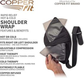 img 3 attached to 🏋️ Copper Fit Unisex-Adult's Rapid Relief Shoulder Wrap - Hot/Cold Ice Pack Included, Black, One Size Fits All