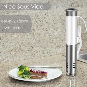 img 2 attached to 🍳 LOVISIDA Sous Vide Cooker 1000W: Accurate Temperature Control, Digital Timer, Waterproof Stainless Steel Stick, Ultra Quiet with Free Recipe Cookbook