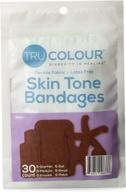 tru colour - assorted bandages, flexible fabric adhesive bandages, dark brown skin tone, purple bag, 30-count logo