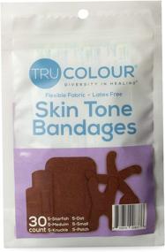 img 4 attached to Tru Colour - Assorted Bandages, Flexible Fabric Adhesive Bandages, Dark Brown Skin Tone, Purple Bag, 30-Count