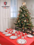 набор одноразовой посуды "galashield christmas" на 30 гостей - бумажные тарелки, салфетки, стаканы и скатерть - праздничные принадлежности. логотип