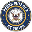 proud wife sailor circle magnet logo