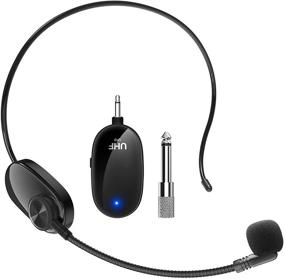 img 4 attached to 🎤 Wireless Microphone Headset System with Digital Screen - Dual Function Headset Mic/Handheld Mic for Amplifier, Speaker, PA System - 164ft Range - 1/8'' & 1/4'' Plug - Ideal for Speech, Teaching