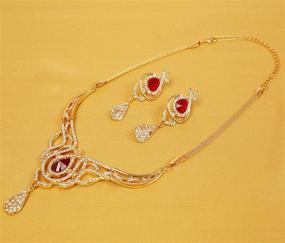 img 1 attached to 💎 Exquisite Indian Bollywood Jewelry: Diamond Look Rhinestone Crystal Necklace Set, Perfect for Colorful Weddings in Gold & Silver Tone, Designed for Women.