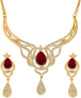 💎 exquisite indian bollywood jewelry: diamond look rhinestone crystal necklace set, perfect for colorful weddings in gold & silver tone, designed for women. logo