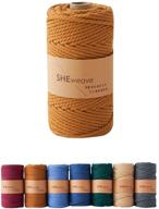 🧶 premium 4mm x 55yd 3 strand twisted macrame cord for crafters - brown, soft undyed cotton rope for wall hangings, plant hangers, and more logo