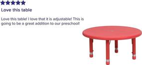 img 2 attached to 🔴 Height Adjustable Round Red Plastic Activity Table by Flash Furniture, 33 Inch