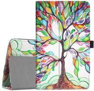 🌲 fintie folio case for samsung galaxy tab a 8.0 2018 sm-t387 - slim fit premium vegan leather stand cover in love tree design logo