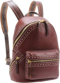 img 4 attached to 🎒 Stylish Leather Backpack: Casual Shoulder M6118 - A Perfect Blend of Functionality and Fashion