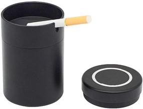 img 2 attached to 🚬 Leo's Trendy Stainless Steel Car Ashtrays for Cigarettes - Premium Cigarette Ashtray for Car or Outdoor Use (Black)