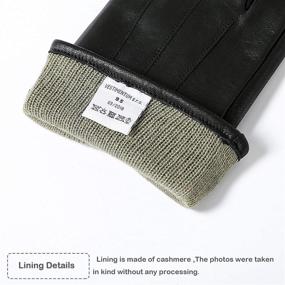 img 1 attached to Sheepskin Leather Cashmere Motorcycle Men's Accessories: Sanfiland Gloves & Mittens