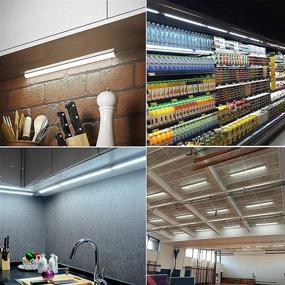 img 1 attached to 💡 CNSUNWAY LIGHTING 2FT LED Shop Light, 14W 1680LM, 3000K Warm White, Ceiling and Utility Shop Light with Power Cord and On/Off Switch, Linkable Light Fixture for Room, Under Counter, Garage - Pack of 2