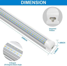 img 2 attached to 💡 CNSUNWAY LIGHTING 2FT LED Shop Light, 14W 1680LM, 3000K Warm White, Ceiling and Utility Shop Light with Power Cord and On/Off Switch, Linkable Light Fixture for Room, Under Counter, Garage - Pack of 2