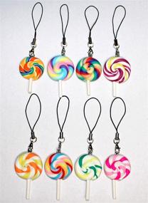 img 3 attached to 🍭 Vibrant 1 Inch Clay Pendant Charms: Lucore Home DIY Craft Supply - Set of 8 Colorful Lollipops