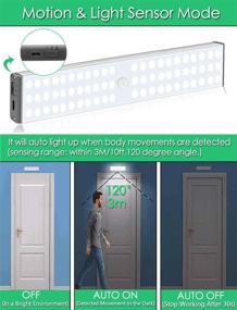 img 1 attached to 🔦 Super Bright 66 LED Under Cabinet Lighting Closet Light - 3 Motion Activated Modes, Rechargeable & Wireless Motion Sensor Lights for Hallway, Stairway, Wardrobe, Kitchen - Pack of 3