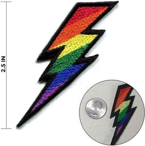 img 3 attached to 🌈 Multicolor Retro Lightning Embroidered Patch for Clothes and Accessories – Iron On and Sew On – Bright and Unique Decoration for Shirts, Jeans, Hats, Bags, and More