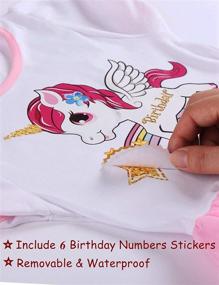 img 1 attached to 🦄 Enchanting Unicorn Rainbow Birthday Party Outfit for Toddler Girls