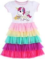 🦄 enchanting unicorn rainbow birthday party outfit for toddler girls logo