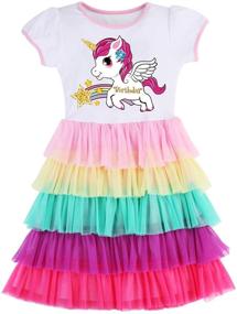 img 4 attached to 🦄 Enchanting Unicorn Rainbow Birthday Party Outfit for Toddler Girls