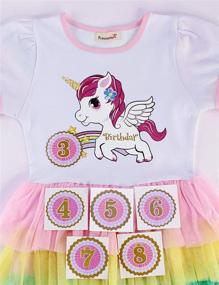 img 3 attached to 🦄 Enchanting Unicorn Rainbow Birthday Party Outfit for Toddler Girls