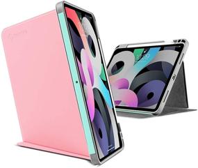 img 4 attached to 📱 tomtoc Vertical Case for iPad Air 4, Protective Case with Pencil Holder for iPad Air 10.9 Inch, Magnetic Kickstand - 3 Use Modes, Supports iPad Pencil Wireless Charging