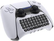 ps5 controller wireless keyboard with bluetooth 3.0, mini chatpad message game keypad with built-in speaker and 3.5mm audio jack for live chat and gaming, compatible with playstation 5 logo