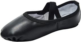 img 4 attached to 👯 Stelle Girls Ballet Dance Shoes: Full Sole No-Tie Ballet Slippers for Toddlers, Little Kids, Big Kids, and Boys