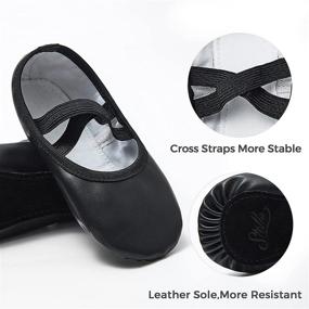 img 2 attached to 👯 Stelle Girls Ballet Dance Shoes: Full Sole No-Tie Ballet Slippers for Toddlers, Little Kids, Big Kids, and Boys